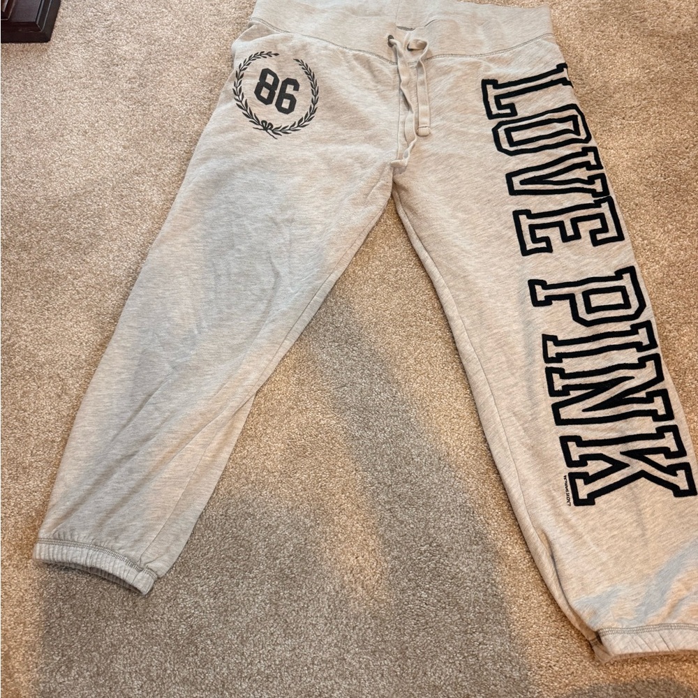 PINK Victoria's Secret Light Gray Joggers